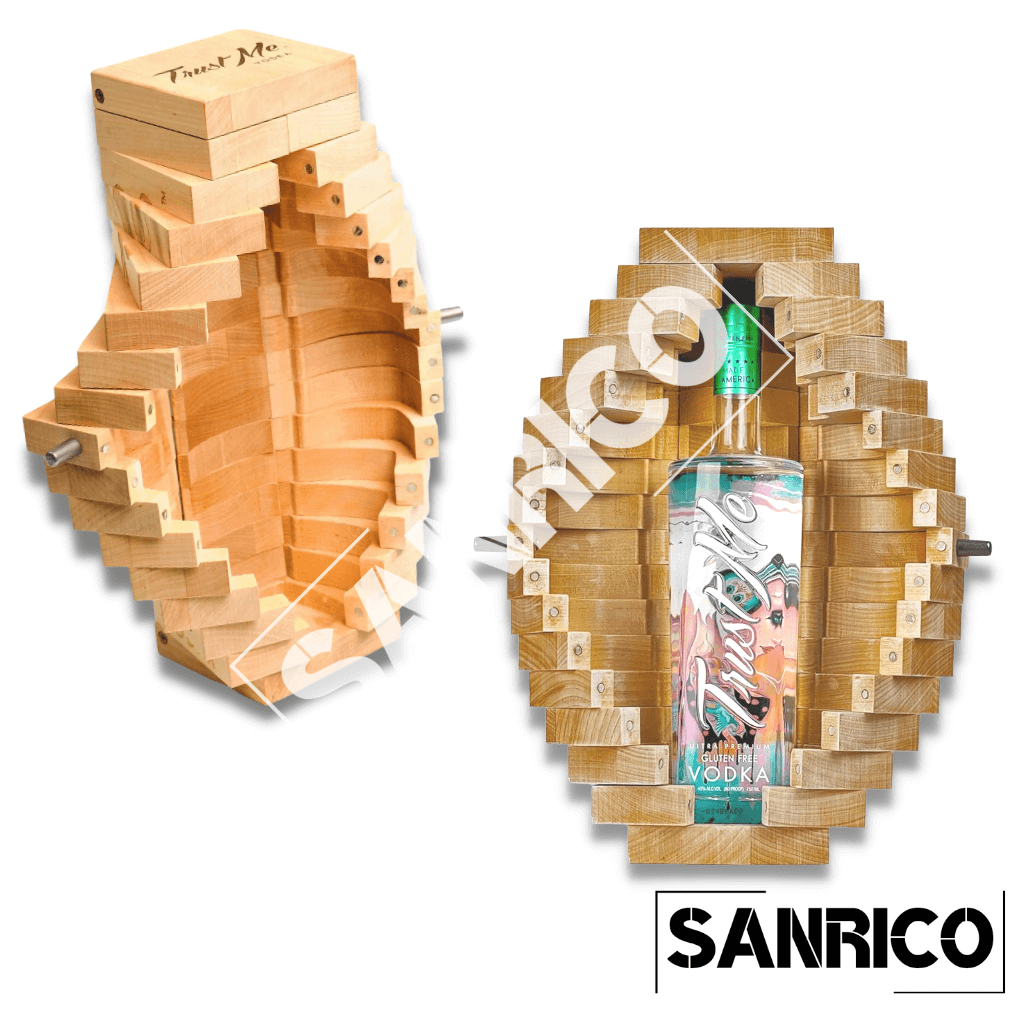 Crafted Wooden Bottle Case