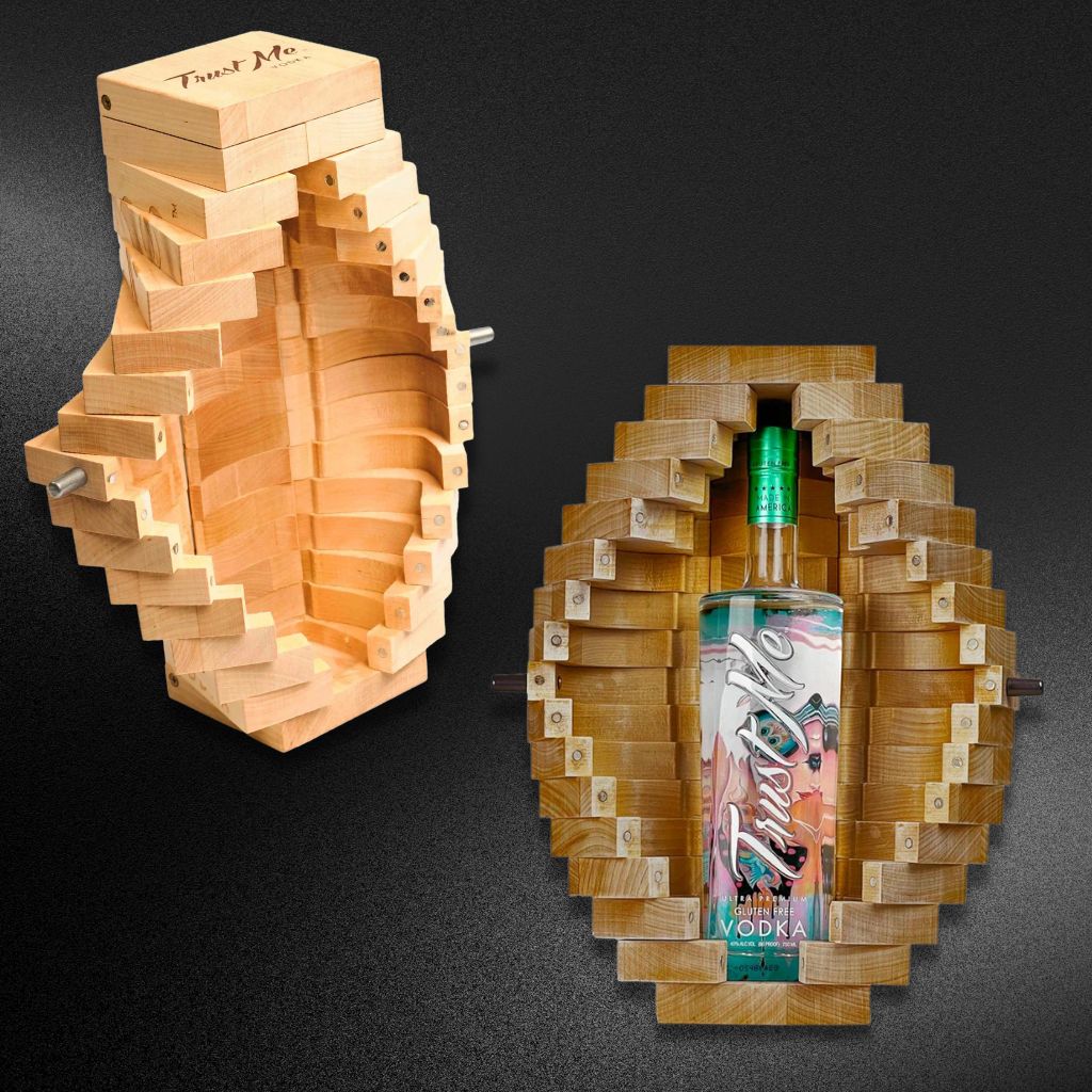 SANRICO Wooden Bottle Box Project (in & mm)