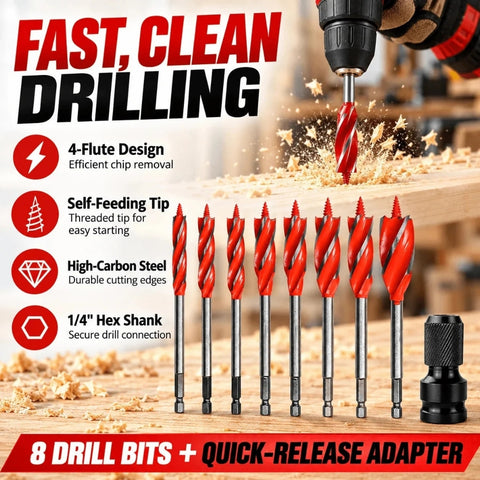 SANRICO Auger Bit Set (8 Pcs)