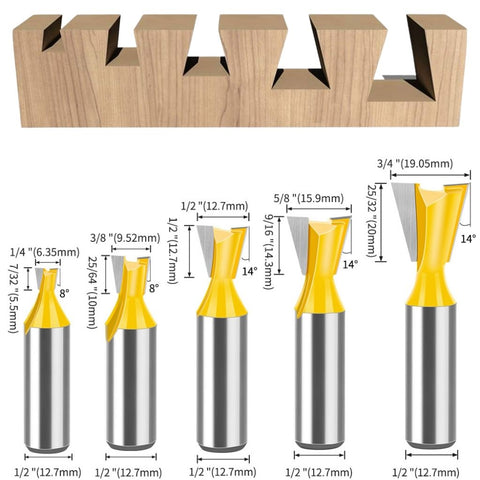 Dovetail Router Bit Set - 1/2