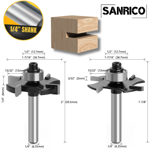 Slot Cutter Router Bit - Set of 2 Sizes