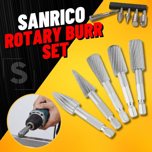 SANRICO Rotary Burr Set - 1/4" Shank (5 Bits)