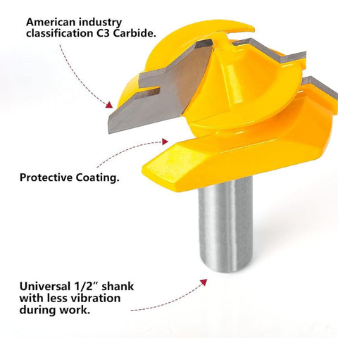 45-degree Lock Miter Router Bit Set