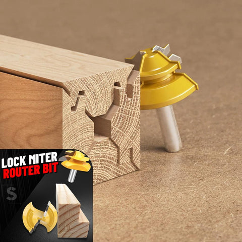 REDS 45-Degree Lock Miter Joint Router Bit - 1/4" Shank, Cuts Up To 3/4" Stock (Model Y75840-4)